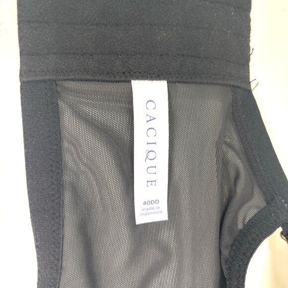 Cacique Boost Balconette Black Underwire Embroidered Rose 40DD - Picture 5 of 8